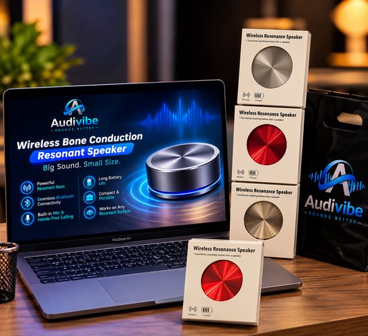 Audivibe Wireless Bone Conduction Resonant Speaker | Powerful Bass & Bluetooth